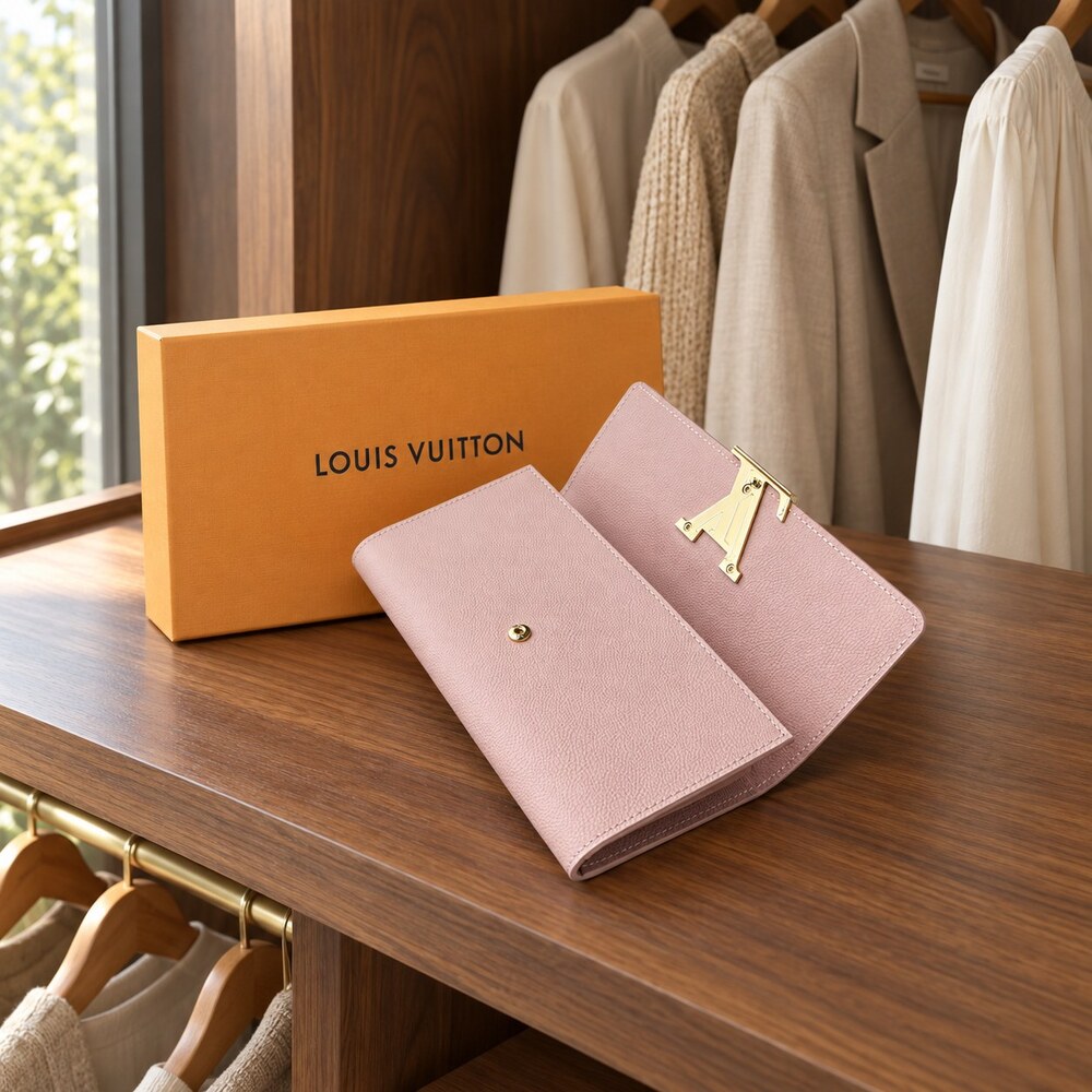 Louis Vuitton Capucines Long Wallet Rose Pink Leather - Picture 6 of 6